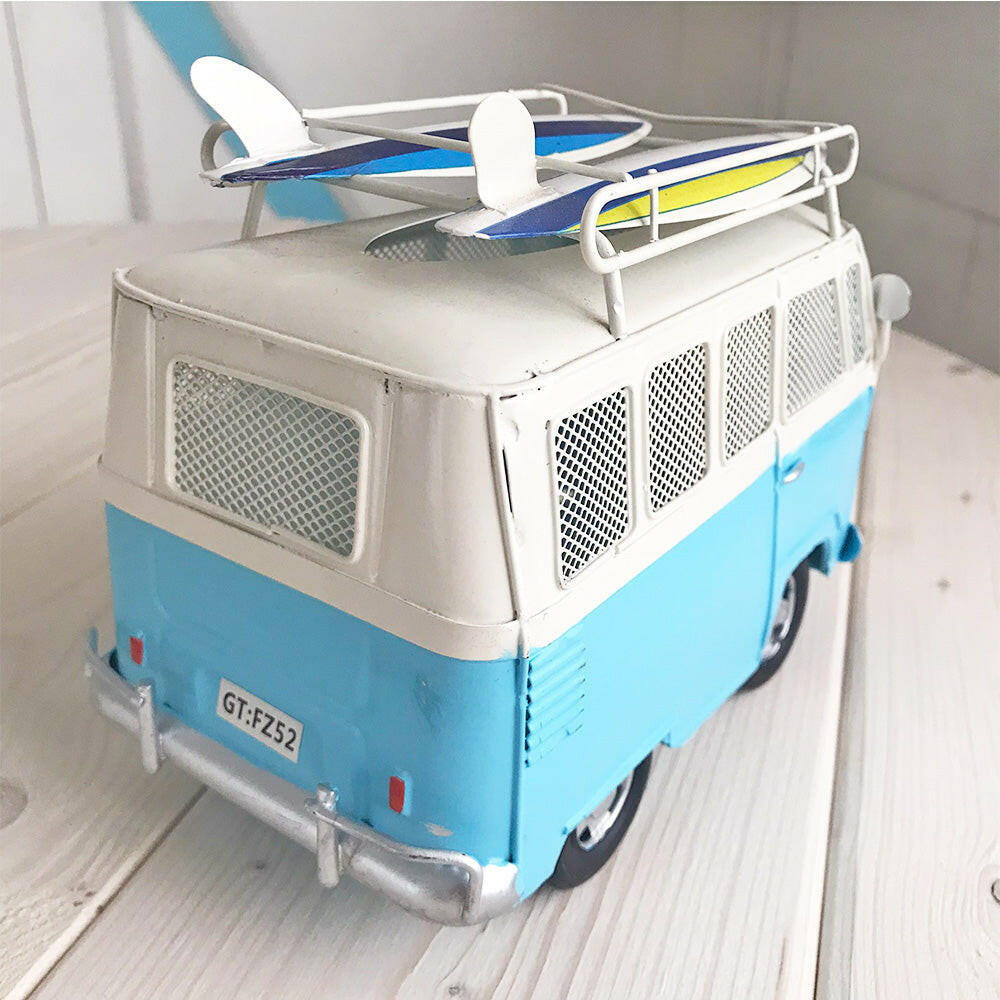 ブリキのワーゲンバス ティッシュボックス BLUE