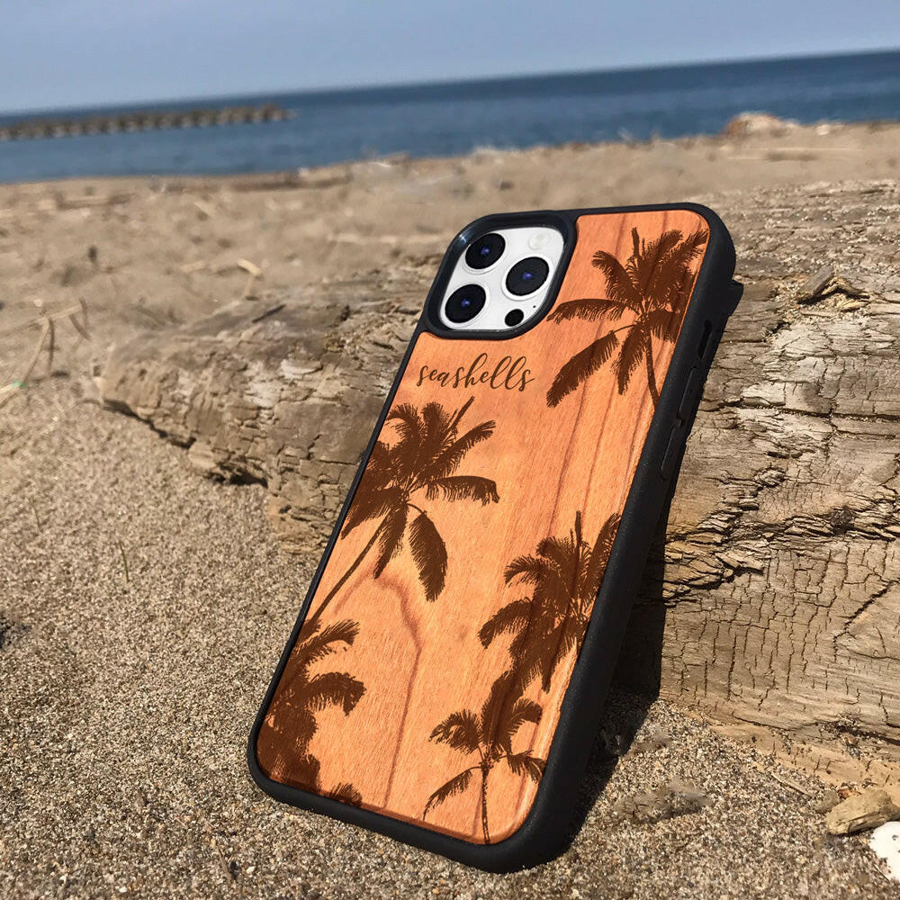 ヤシの木 木製スマホケース iphone
