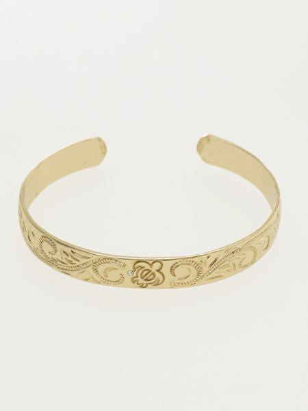 HAWAIIAN BANGLE　HONU SCROLL　GOLD