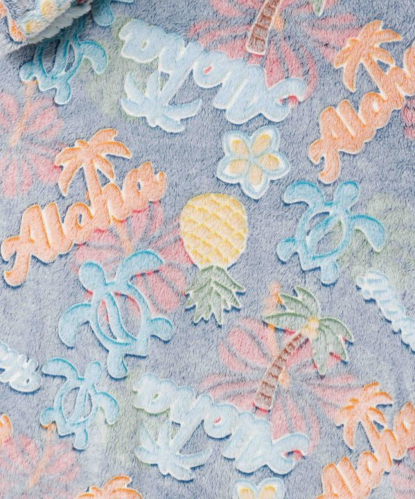 ハワイアンデザイン ルームウェア もこもこカーディガン