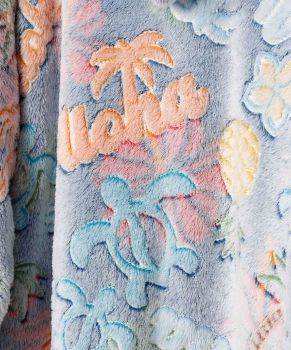 ハワイアンデザイン ルームウェア もこもこカーディガン