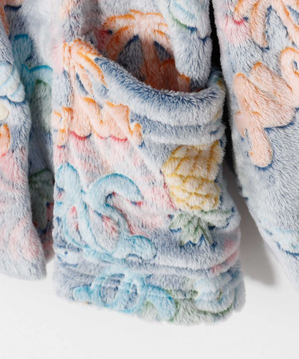 ハワイアンデザイン ルームウェア もこもこカーディガン