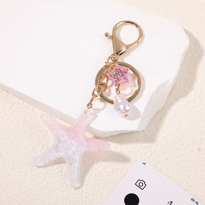 HAWAIIAN KEY CHAIN STAR FISH　PINK