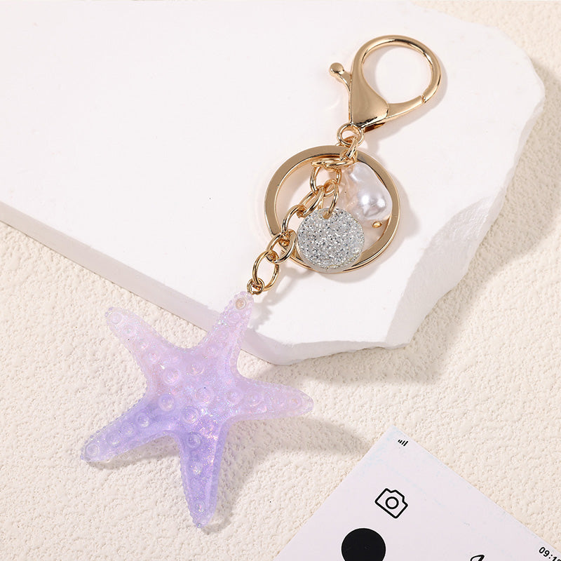 HAWAIIAN KEY CHAIN STAR FISH　PURPLE