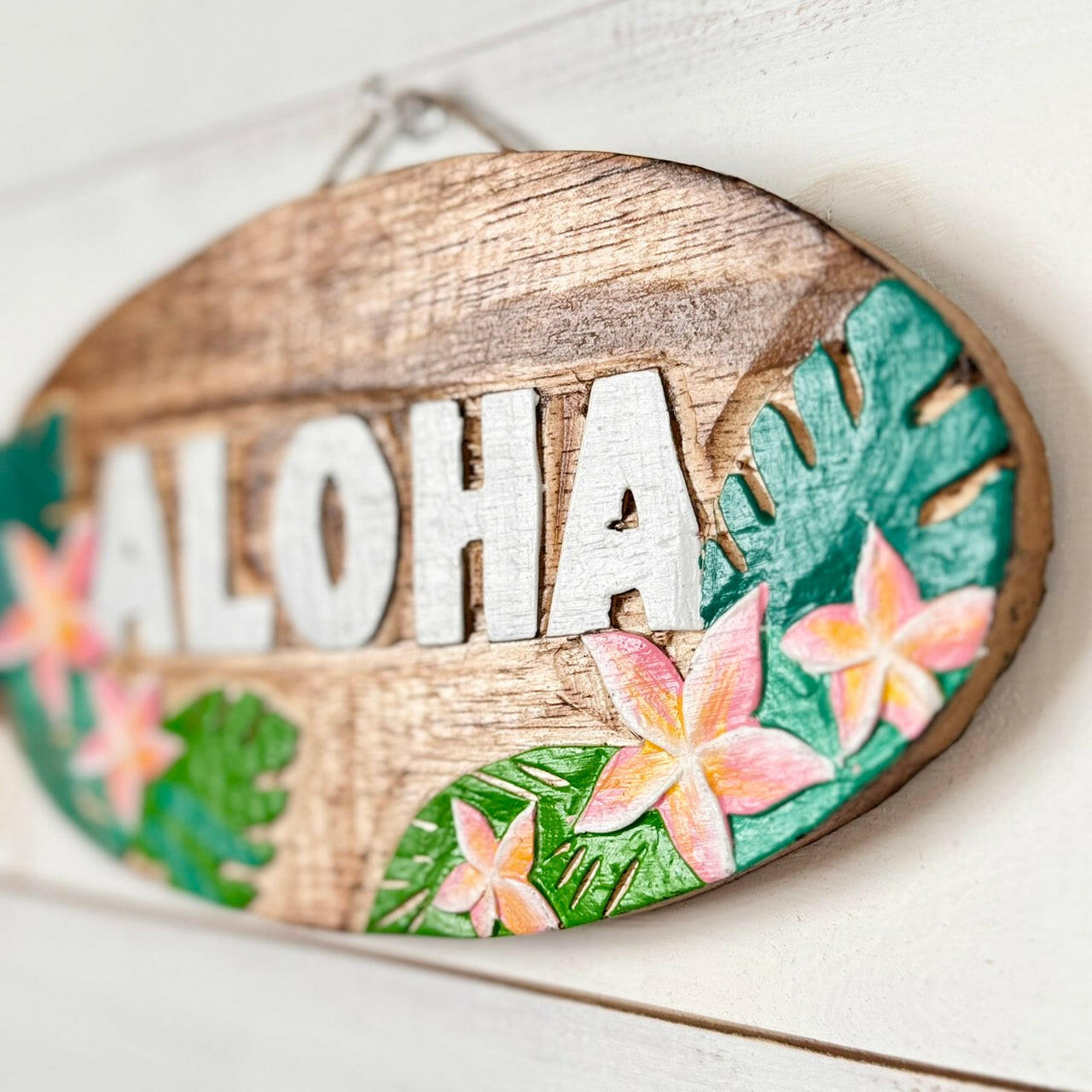 ALOHA WOOD PLATE　PLUMERIA.