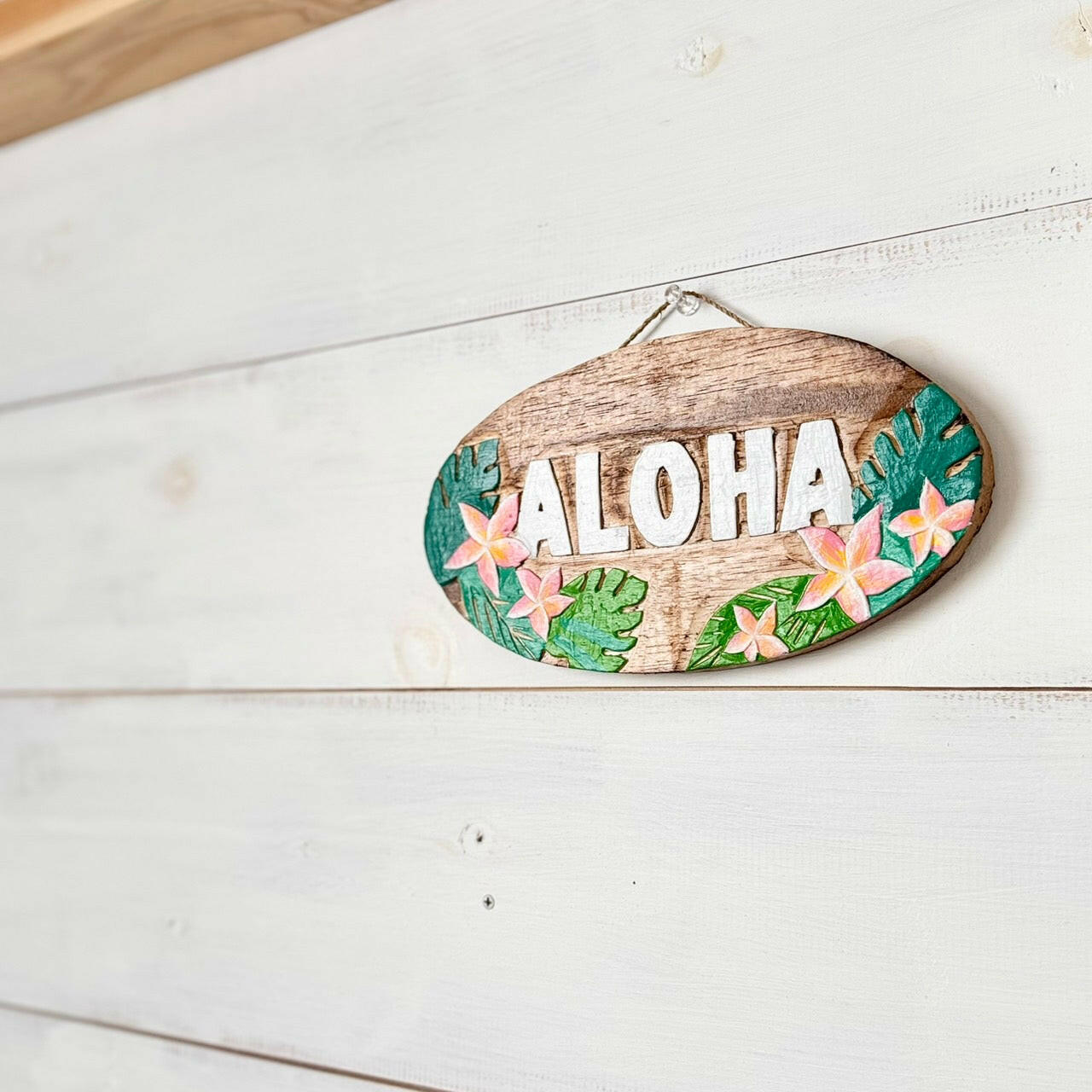 ALOHA WOOD PLATE　PLUMERIA.