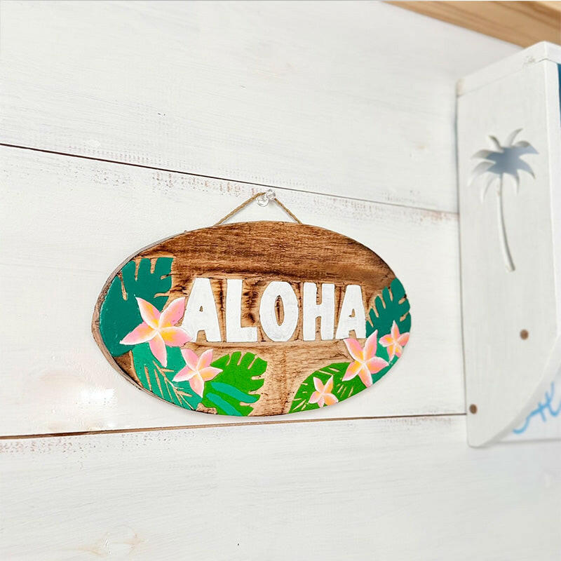 ALOHA WOOD PLATE　PLUMERIA.