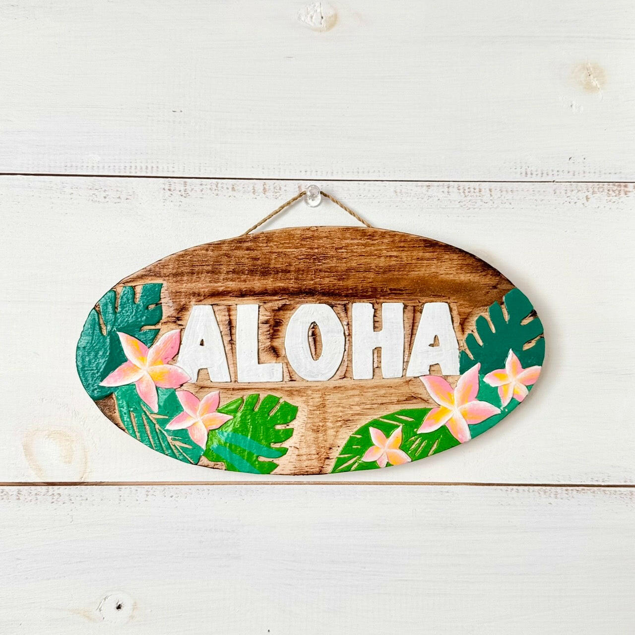 ALOHA WOOD PLATE　PLUMERIA.