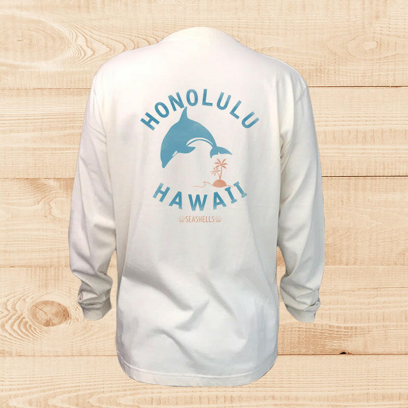 LONG SLEEVE SHIRT　DOLPHIN-PALM　NATURAL.