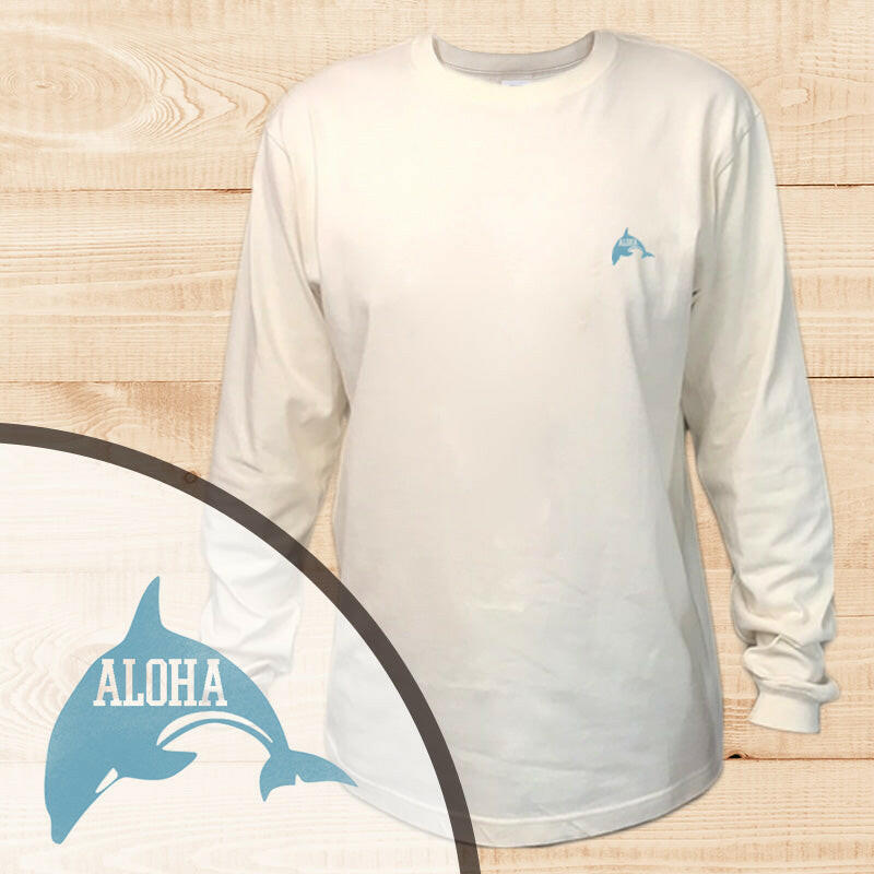 LONG SLEEVE SHIRT　DOLPHIN-PALM　NATURAL.