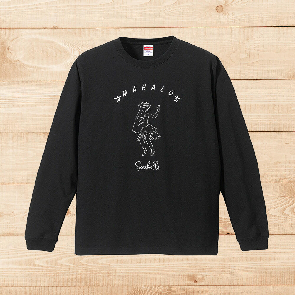 LONG SLEEVE SHIRT　HULA GIRL　BLACK.