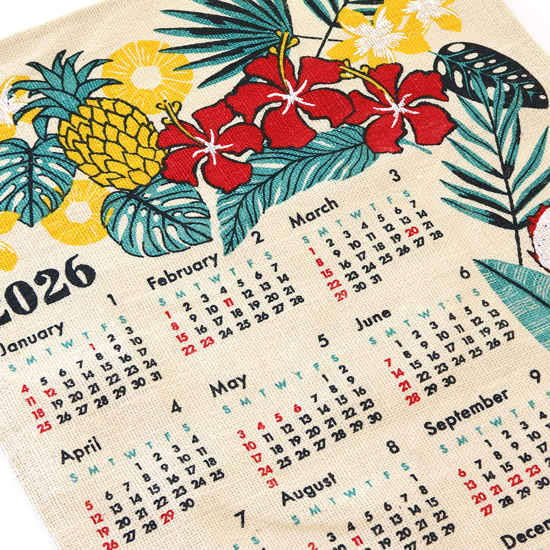 ハワイアンカレンダー2026 ジュート おしゃれ