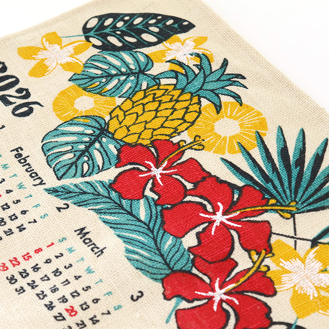 ハワイアンカレンダー2026 ジュート おしゃれ