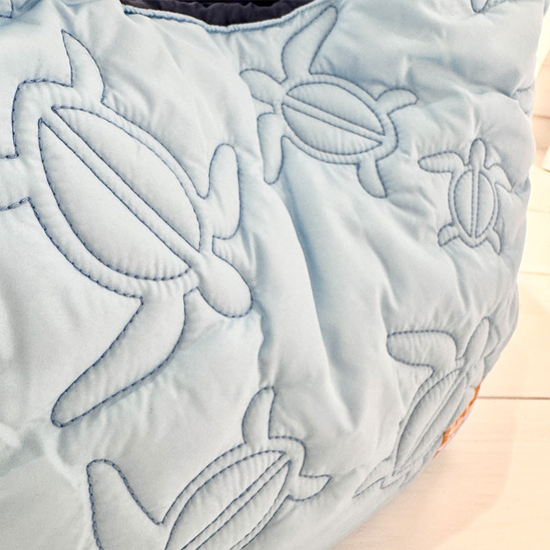 中綿キルティング刺繍トートバッグ サイドポケット・内ポケット付き