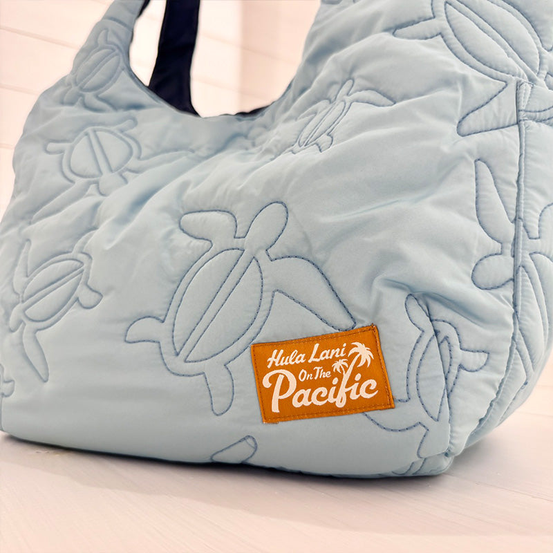 中綿キルティング刺繍トートバッグ サイドポケット・内ポケット付き