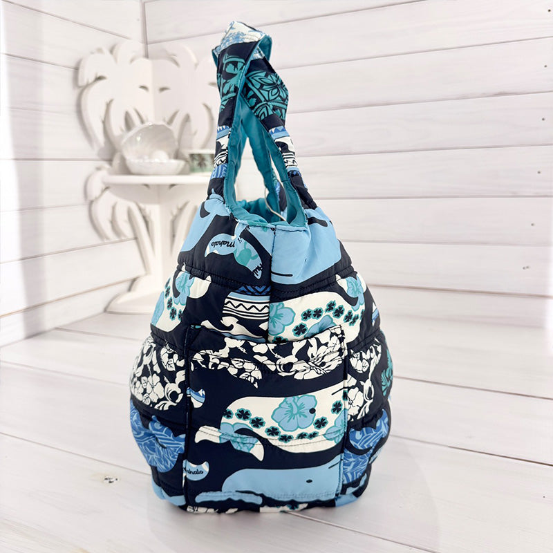 中綿プリントキルティングトートバッグ 内ポケット付き