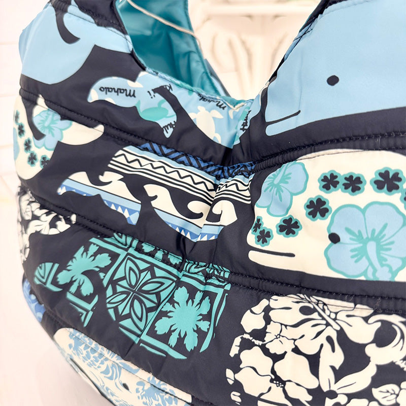 中綿プリントキルティングトートバッグ 内ポケット付き