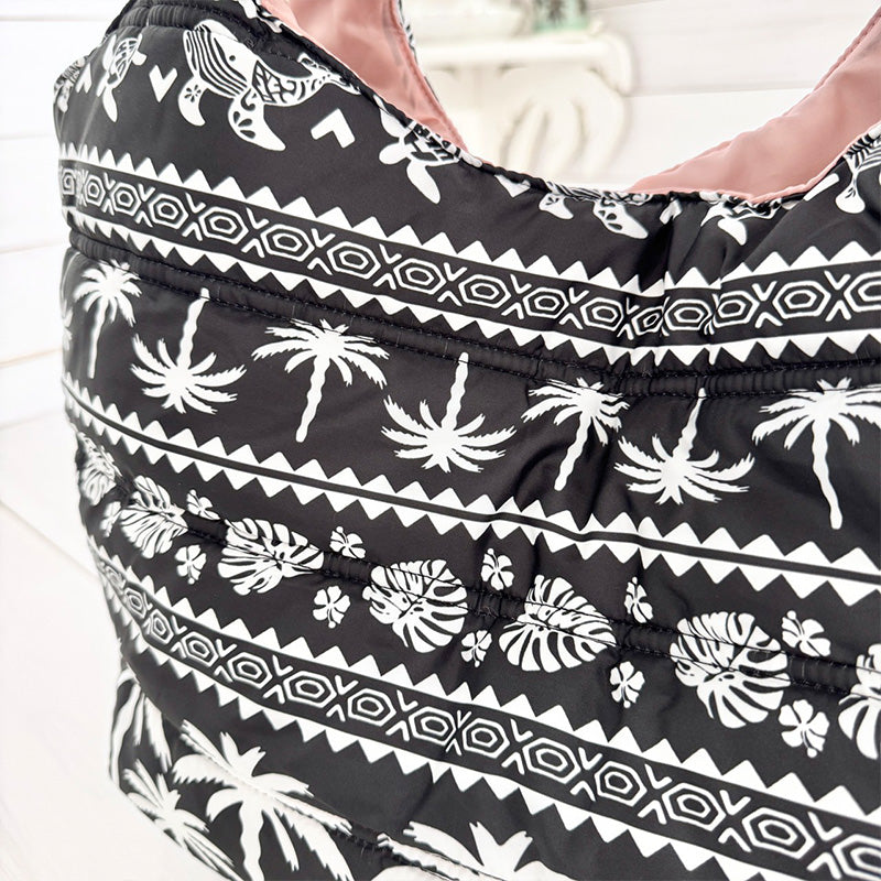 中綿プリントキルティングトートバッグ 内ポケット付き