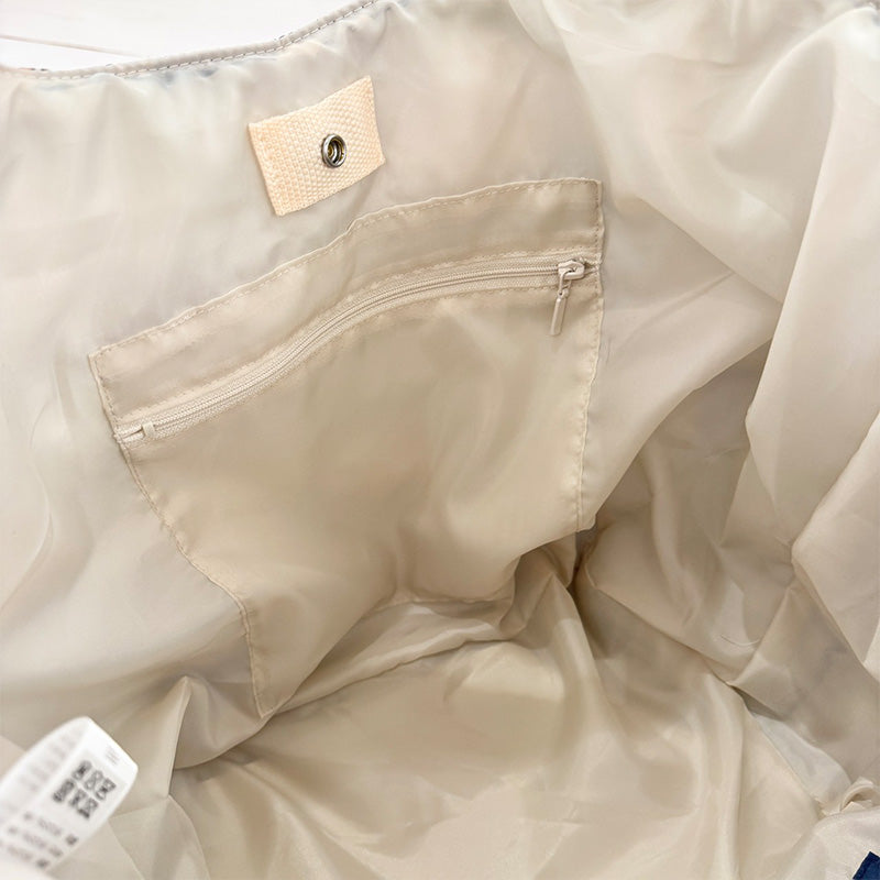 中綿プリントキルティングトートバッグ 内ポケット付き