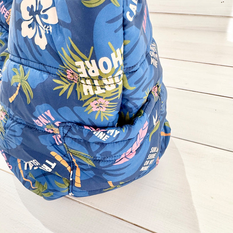 中綿プリントキルティングトートバッグ 内ポケット付き