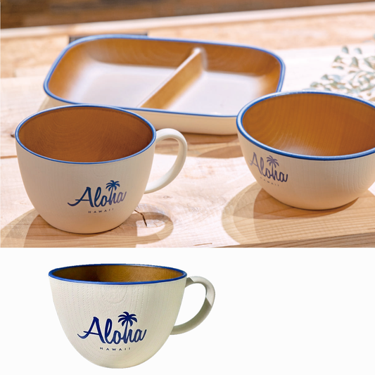 ハワイアンマグカップ 食器 木目調 おしゃれな南国風
