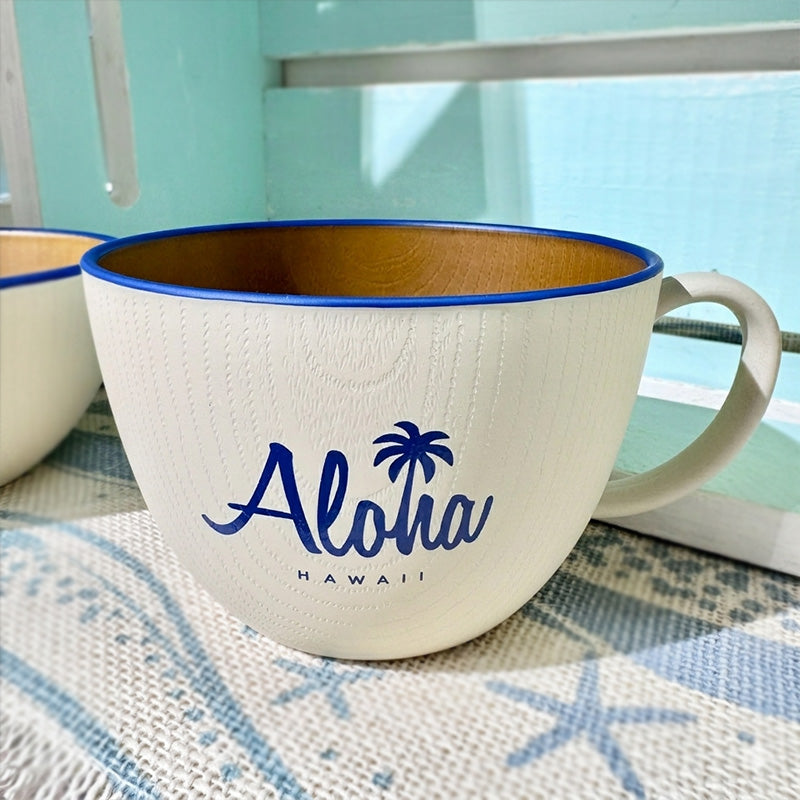 ハワイアンマグカップ 食器 木目調 おしゃれな南国風
