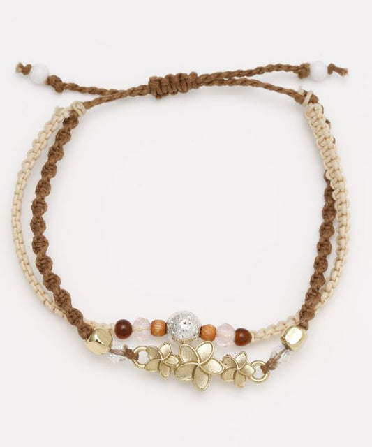 HAWAIIAN BRACELET PLUMERIA STONE　BEIGE