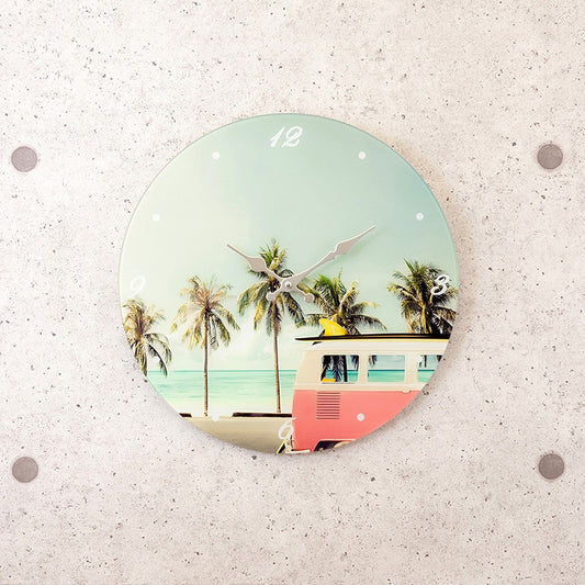 HAWAIIAN GLASS CLOCK  SUNSHINE BEACH