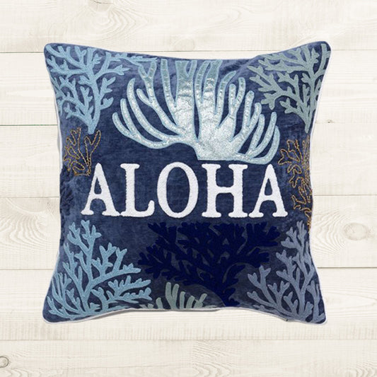 CORAL REEF CUSHION COVER  NAVY