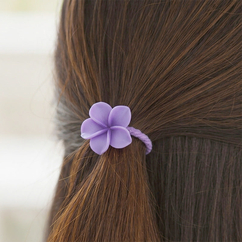 ハワイアンヘアゴム プルメリアの髪飾り アクセサリー かわいい髪留め