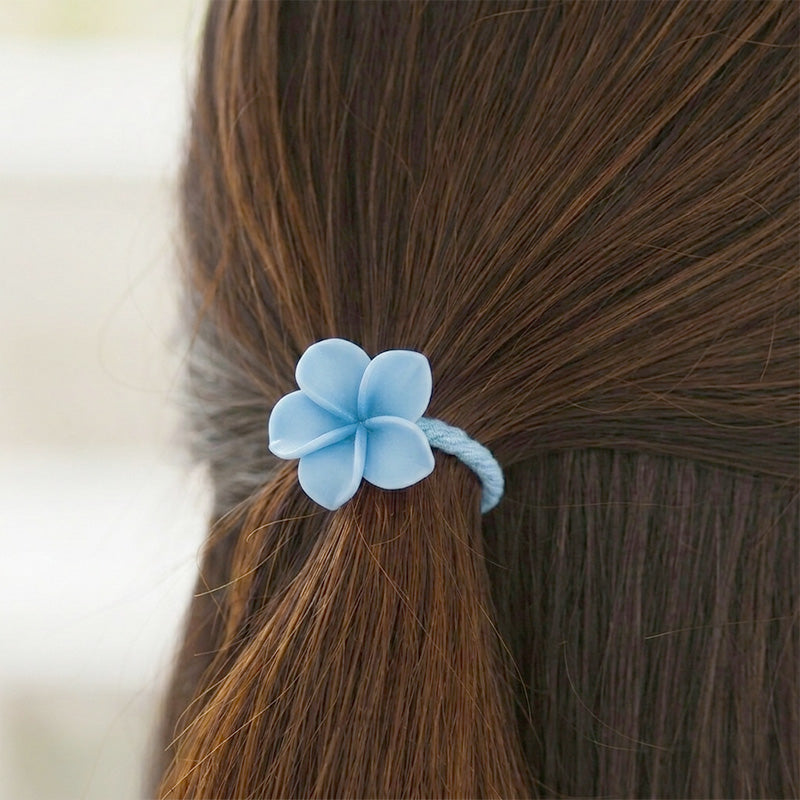 ハワイアンヘアゴム プルメリアの髪飾り アクセサリー かわいい髪留め