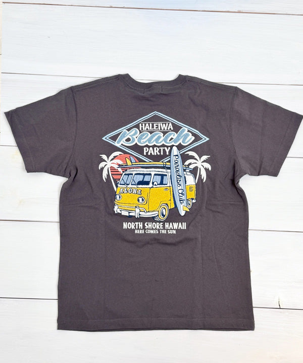 ハワイ ハレイワビーチ ワーゲンバス デザイン 半袖Tシャツ ノースショア ハワイアンTシャツ