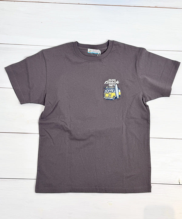 ハワイ ハレイワビーチ ワーゲンバス デザイン 半袖Tシャツ ノースショア ハワイアンTシャツ