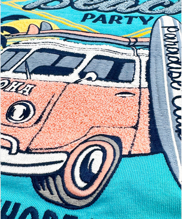 ハワイ ハレイワビーチ ワーゲンバス デザイン 半袖Tシャツ ノースショア ハワイアンTシャツ