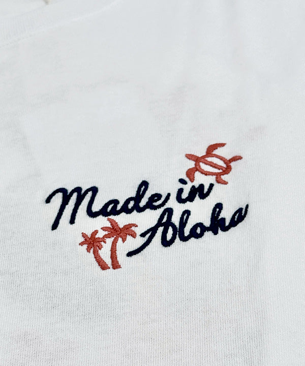ハワイ ウミガメ ホヌ デザイン 半袖Tシャツ ホワイト フララニ ハワイアンTシャツ