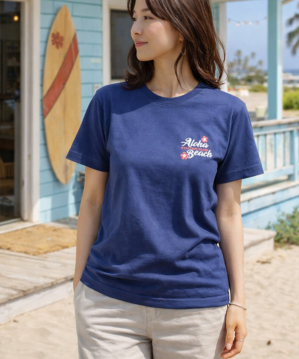 ハワイ アロハ Welcome to the Beach ティキ デザイン 半袖Tシャツ ホワイト ハワイアンTシャツ