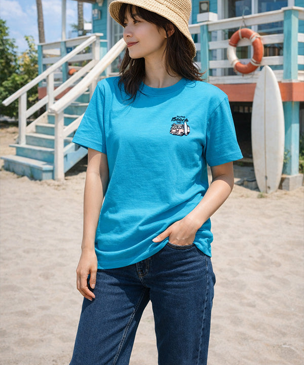 ハワイ ハレイワビーチ ワーゲンバス デザイン 半袖Tシャツ ノースショア ハワイアンTシャツ