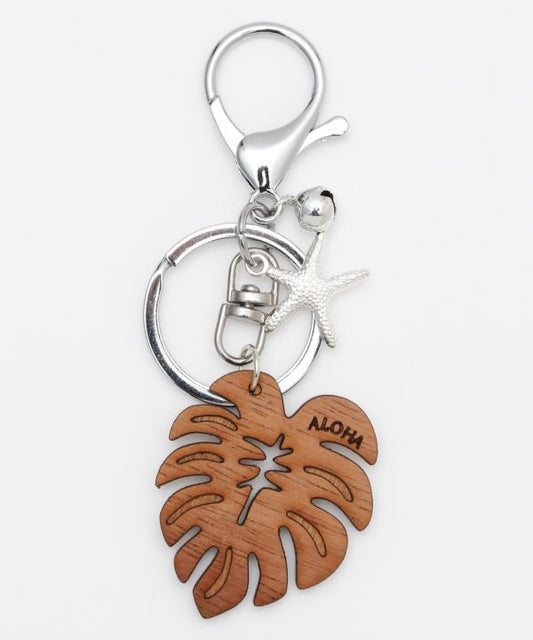 CORE WOOD HAWAII KEY RING MONSTERA