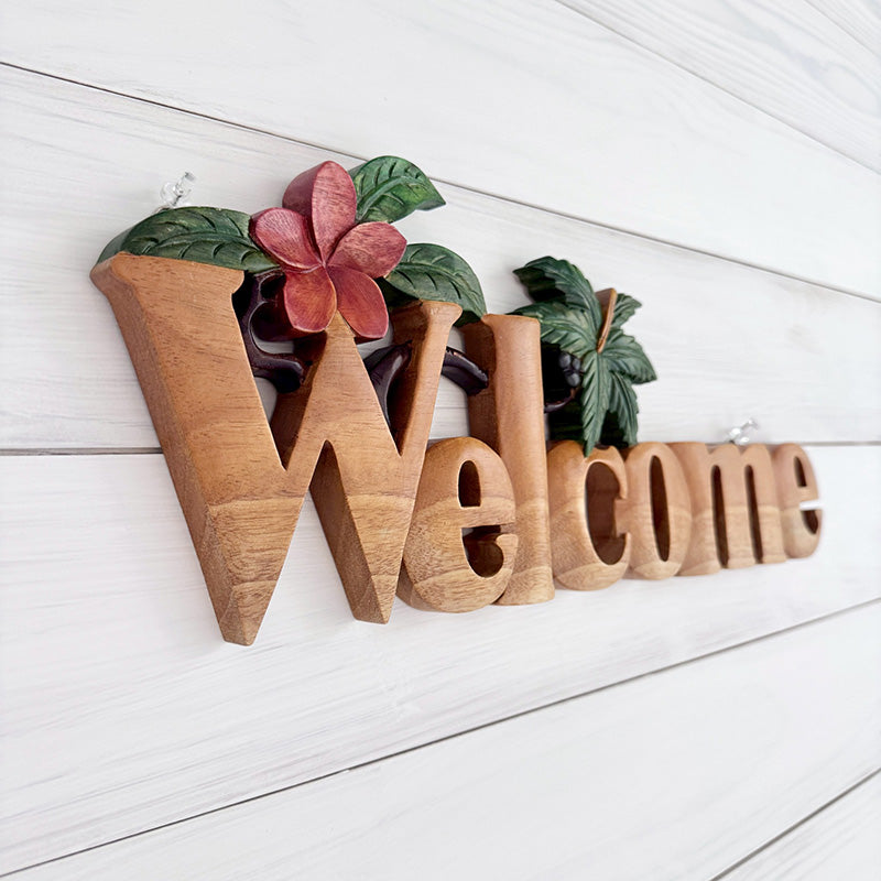 HAWAIIAN WELCOME PLATE Plumeria Palm