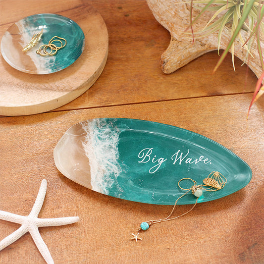 ハワイアンデザインプレート ガラス皿 アクセサリートレー 波打ち際 海の写真