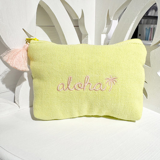 アロハ刺繍ポーチ かわいい色