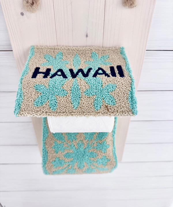 トイレットペーパーホルダー／ハワイアンキルト／刺しゅう／トイレインテリア