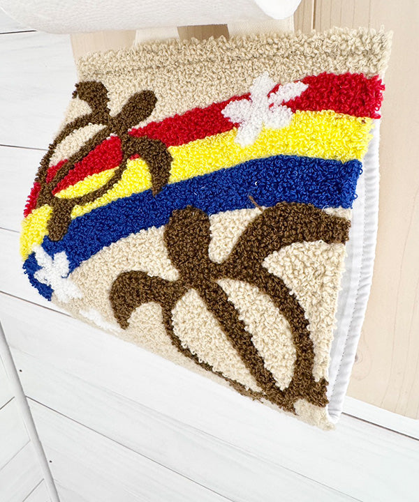 ハワイアン ロールペーパーホルダー ホヌ レインボー 刺しゅう