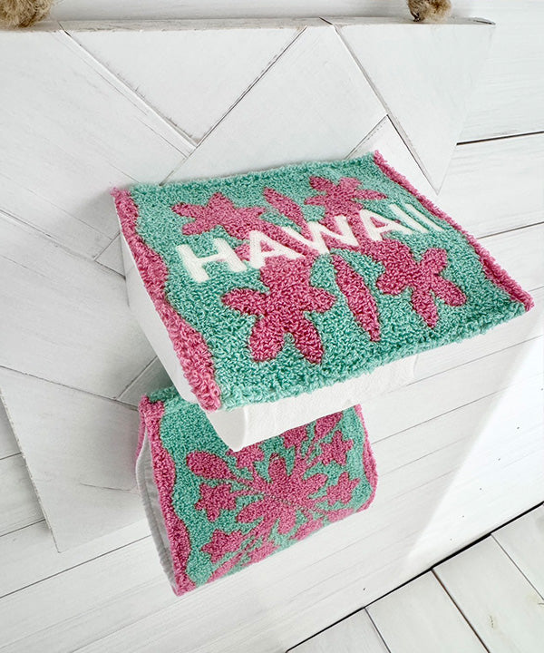 トイレットペーパーホルダー／ハワイアンキルト／刺しゅう／トイレインテリア