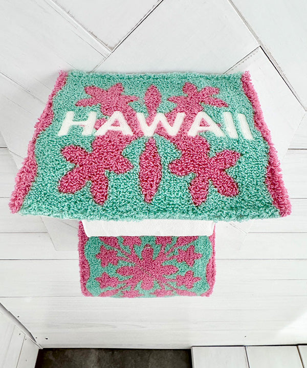 トイレットペーパーホルダー／ハワイアンキルト／刺しゅう／トイレインテリア