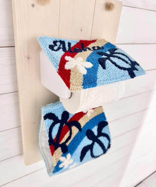 ハワイアン ロールペーパーホルダー ホヌ レインボー 刺しゅう