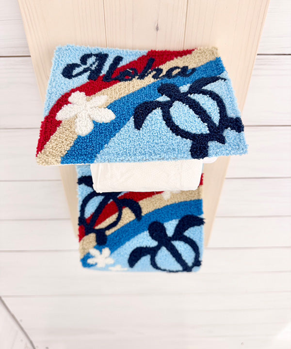 ハワイアン ロールペーパーホルダー ホヌ レインボー 刺しゅう