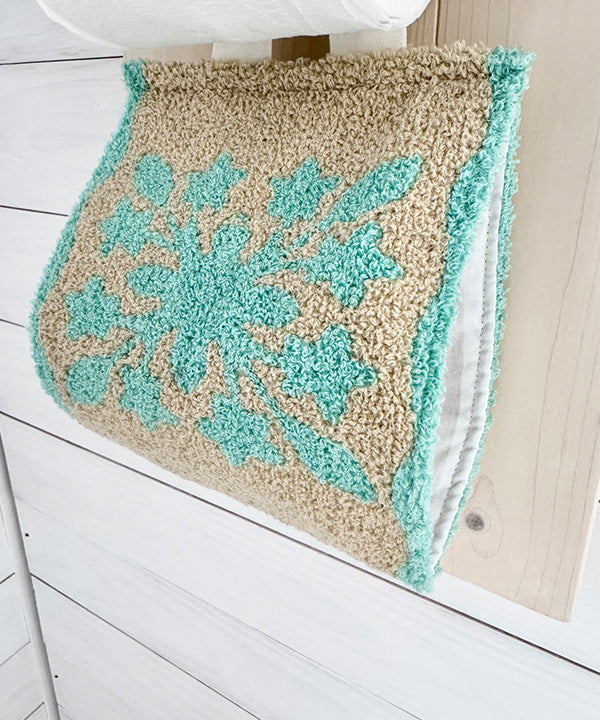 トイレットペーパーホルダー／ハワイアンキルト／刺しゅう／トイレインテリア