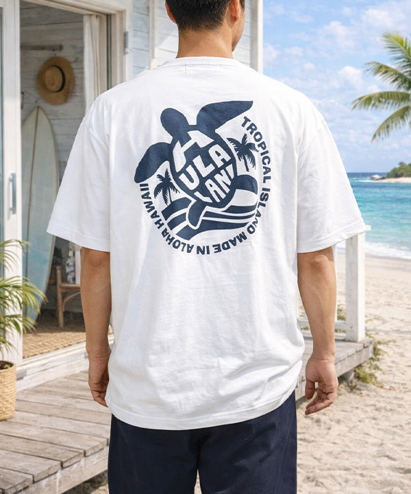 HULA LANI ウミガメロゴ ハワイアンTシャツ