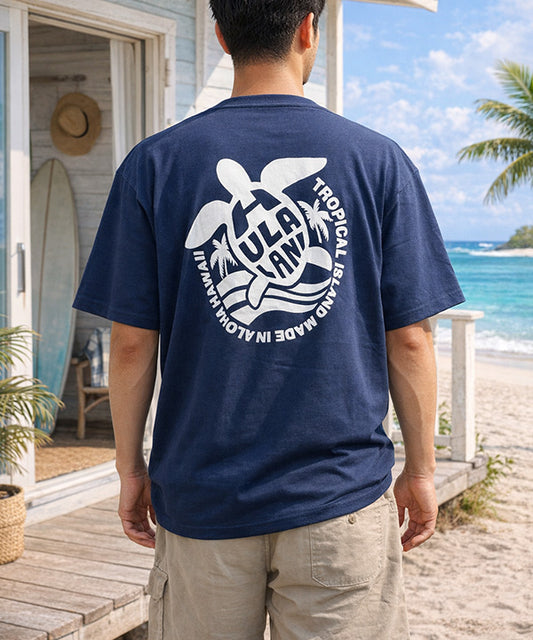 ハワイアンウミガメロゴTシャツ ホワイト HULA LANI